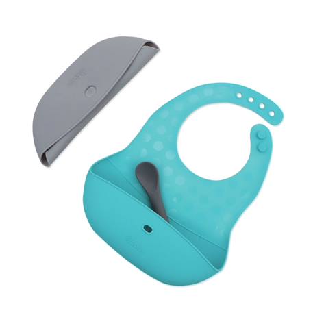 Lot de 2 bavoirs et cuillères en silicone pöket Multi-coloured 3 - vertbaudet enfant 