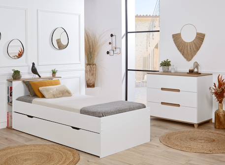 Lit gigogne avec rangements milor Anthracite+Blanc 10 - vertbaudet enfant 