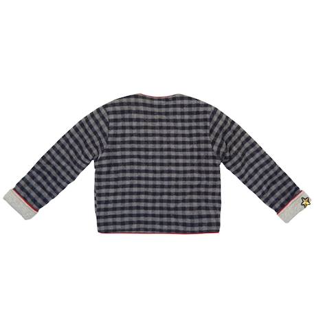 Veste matelassée   laine carreaux vichy   eloïse Gris anthracite gris souris 4 - vertbaudet enfant 