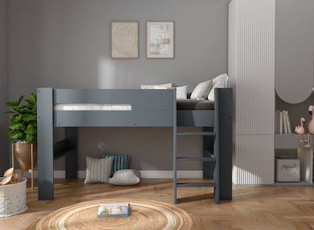 Lit mi-hauteur London Anthracite+Blanc+Blanc & bois 3 - vertbaudet enfant 