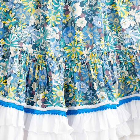 Jupe longue  fleurie   esmeralda Bleu jaune blanc 5 - vertbaudet enfant 