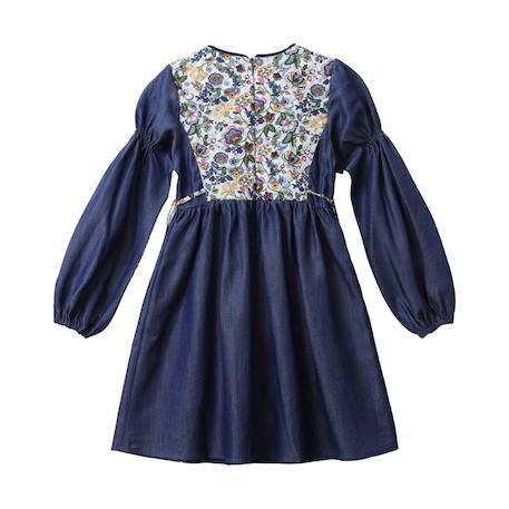 Robe liberty  à manches longues   margot Bleu rose 5 - vertbaudet enfant 