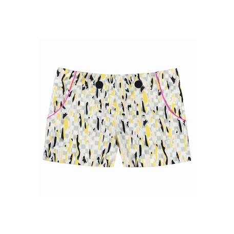 Short été   coton graphique   angie Jaune gris rose 1 - vertbaudet enfant 