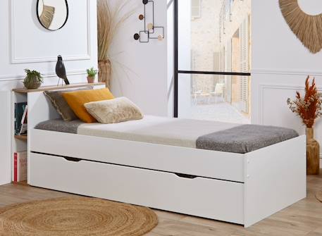 Lit gigogne avec rangements milor Anthracite+Blanc 6 - vertbaudet enfant 