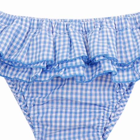 Maillot de bain  2 pièces vichy   swan Bleu ciel blanc 4 - vertbaudet enfant 