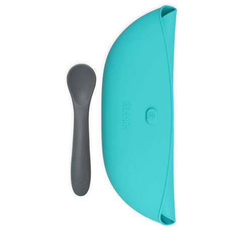 Lot de 2 bavoirs et cuillères en silicone pöket Multi-coloured 5 - vertbaudet enfant 