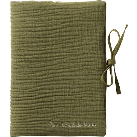 Protège carnet de santé gaze de coton fougère Beige+Ecru+Vert 7 - vertbaudet enfant 