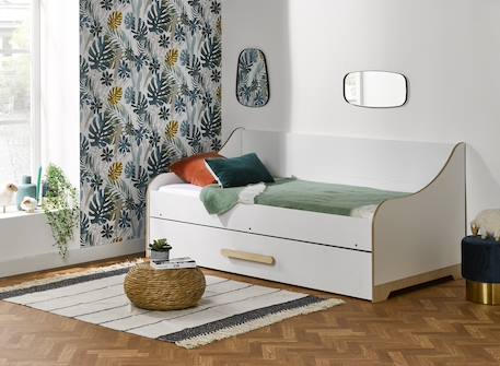 Lit banquette gigogne boréal Blanc & bois 1 - vertbaudet enfant 