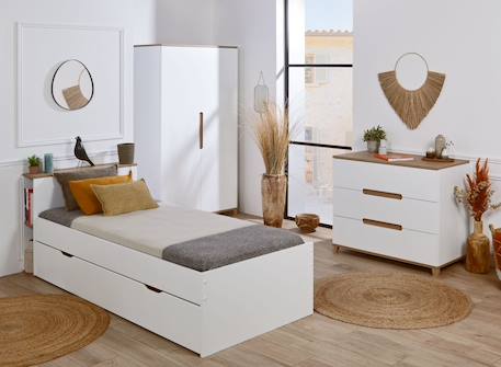 Lit gigogne avec rangements milor Anthracite+Blanc 11 - vertbaudet enfant 