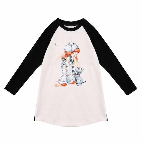 Robe sweat   et  dessin poulbot  baby Beige noir 4 - vertbaudet enfant 