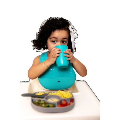Lot de 2 bavoirs et cuillères en silicone pöket Multi-coloured 2 - vertbaudet enfant 