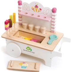 Jouet-Jeux d'imitation-Chariot crème glacée en bois