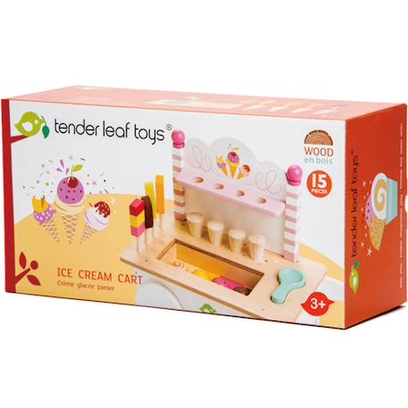 Chariot crème glacée en bois Blanc, beige, rose 4 - vertbaudet enfant 