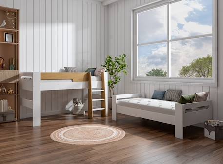 Lit mi-hauteur London Anthracite+Blanc+Blanc & bois 15 - vertbaudet enfant 
