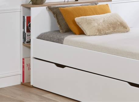 Lit gigogne avec rangements milor Anthracite+Blanc 9 - vertbaudet enfant 