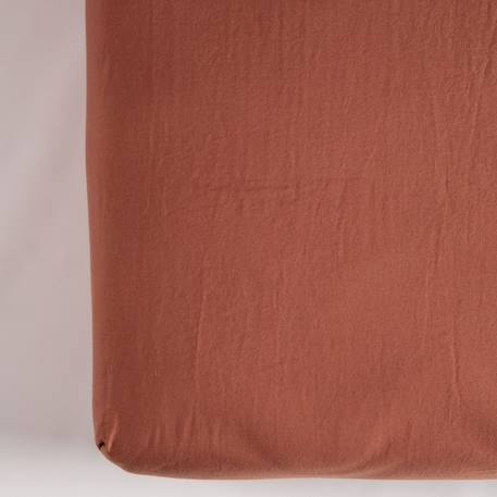 Drap housse bébé pur coton bio Blanc+Bleu nuit+Ecru+Eucalyptus+Terracotta 18 - vertbaudet enfant 