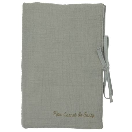 Protège carnet de santé gaze de coton fougère Beige+Ecru+Vert d'eau 7 - vertbaudet enfant 
