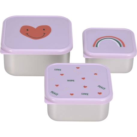 Lot de 3 boites gigognes en inox garden explorer Bleu, gris+Lilas, rouge+Vert 4 - vertbaudet enfant 