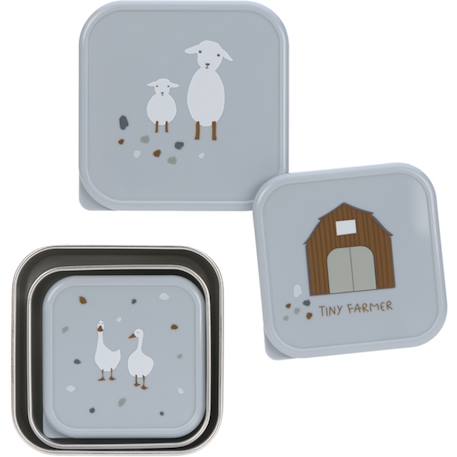 Lot de 3 boites gigognes en inox garden explorer Bleu, gris+Lilas, rouge+Vert 3 - vertbaudet enfant 