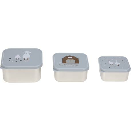 Lot de 3 boites gigognes en inox garden explorer Bleu, gris+Lilas, rouge+Vert 2 - vertbaudet enfant 