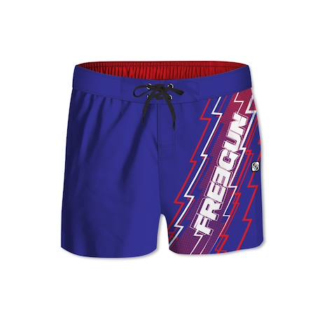 Boardshort court  ceinture demi-élastiquée eclair Bleu 1 - vertbaudet enfant 