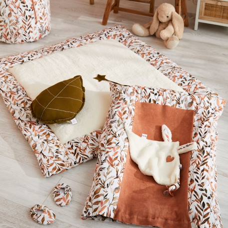 Doudou attache sucette Ecru, marron, orange 2 - vertbaudet enfant 