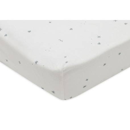 Drap housse jersey en coton Blanc à pois+Rose+Vert 3 - vertbaudet enfant 