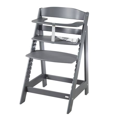 Chaise haute évolutive et inclinable avec transat déperlant born up Anthracite - graphite+Naturel - grège 5 - vertbaudet enfant 