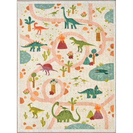 Tapis enfant happy dinosaure Beige 1 - vertbaudet enfant 