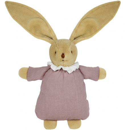Peluche hochet lapin nid d'ange marinière (20 cm) Bleu marine, beige+Rose poudré+Vieux rose 11 - vertbaudet enfant 