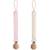 Lot de 2 attaches-sucettes en lin olive-sand Rose, écru+Vert, écru 1 - vertbaudet enfant 