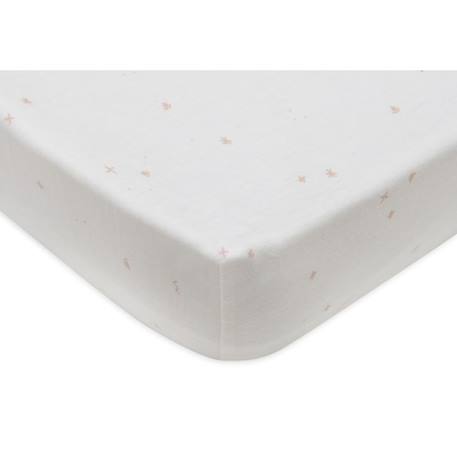 Drap housse jersey en coton Blanc à pois+Rose+Vert 6 - vertbaudet enfant 