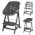 Chaise haute évolutive et inclinable avec transat déperlant born up Anthracite - graphite+Naturel - grège 1 - vertbaudet enfant 