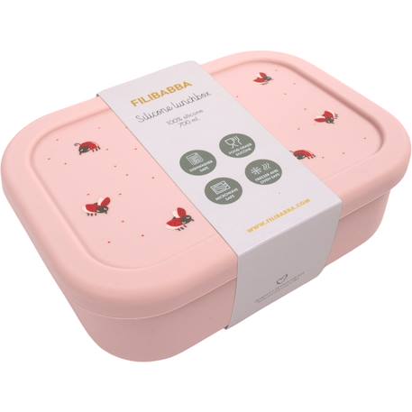 Lunch box silicone lucky Ecru, marron, vert+Rose, rouge, noir 12 - vertbaudet enfant 
