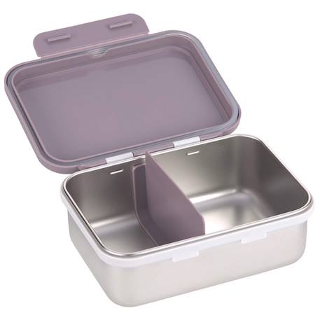 Boîte à goûter-lunch box inox little gang arc-en-ciel Violet, argenté 2 - vertbaudet enfant 