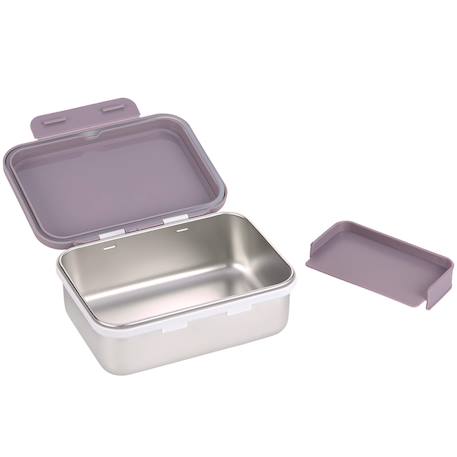 Boîte à goûter-lunch box inox little gang arc-en-ciel Violet, argenté 3 - vertbaudet enfant 