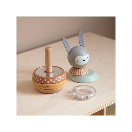 Jeu à empiler en bois lapin Multicolore 6 - vertbaudet enfant 