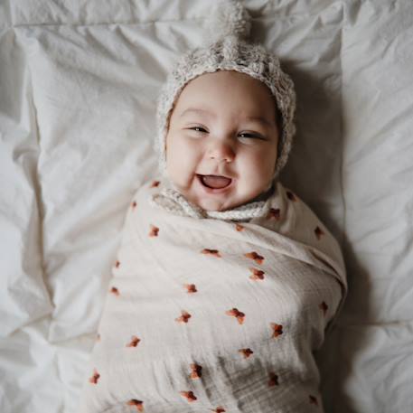 Maxi lange en coton bio Beige, rouge+Bleu, blanc+Ecru, marron, bleu+Ecru, rouge+Taupe+Terracotta 2 - vertbaudet enfant 