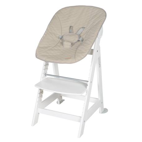 Chaise haute évolutive et inclinable avec transat déperlant born up Anthracite - graphite+Blanc - grège+Naturel - grège 9 - vertbaudet enfant 