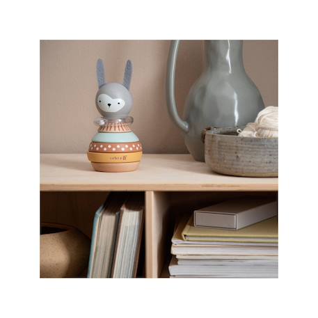 Jeu à empiler en bois lapin Multicolore 3 - vertbaudet enfant 