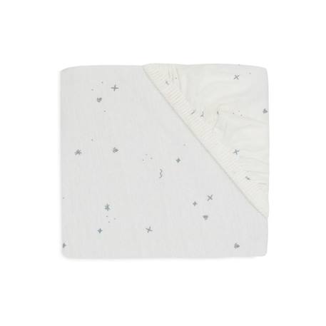 Drap housse jersey en coton Blanc à pois+Rose+Vert 2 - vertbaudet enfant 