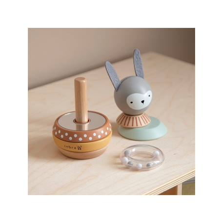 Jeu à empiler en bois lapin Multicolore 2 - vertbaudet enfant 