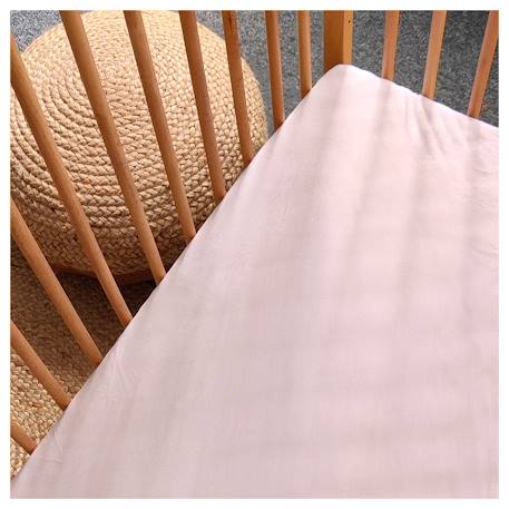 Drap housse bébé en coton Blanc+Bleu+Gris+Rose 10 - vertbaudet enfant 