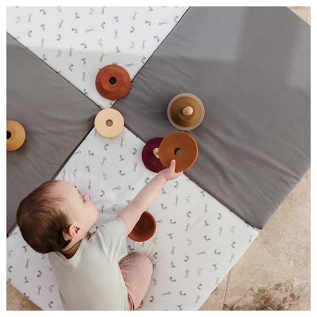 Tapis de jeu bébé terrazzo Lapins+Modèle black and white 3 - vertbaudet enfant 