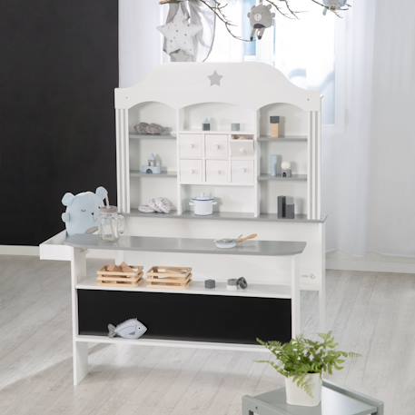 Marchande enfant en bois à 6 tiroirs candy shop Blanc - gris /sans accessoires 5 - vertbaudet enfant 
