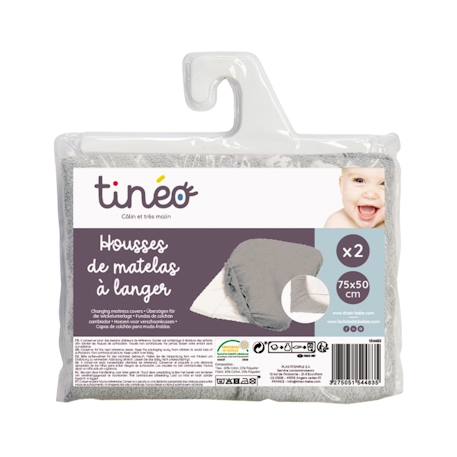 Lot de 2 housses de matelas à langer Gris clair 4 - vertbaudet enfant 