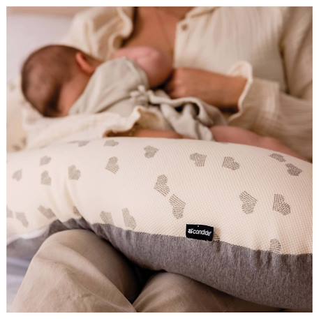 Coussin d'allaitement et de grossesse Cœurs/gris+Colombes+Lapins 4 - vertbaudet enfant 