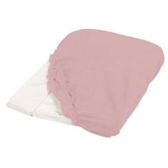 Puériculture-Housse de matelas à langer vieux rose éponge  50x75cm