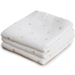Puériculture-Lot de 3 langes en coton bio crowns (60 x 60 cm)