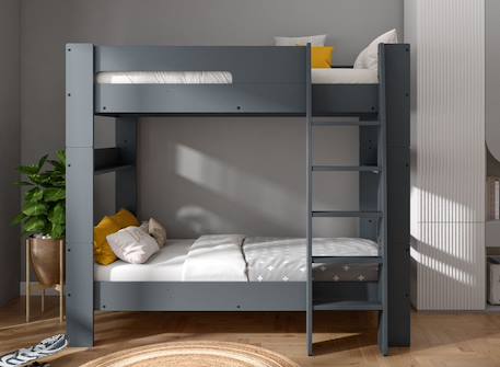 Lit superposé séparable london Anthracite+Blanc+Blanc & bois 2 - vertbaudet enfant 
